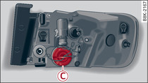 LED rear light: Position of reversing light bulb